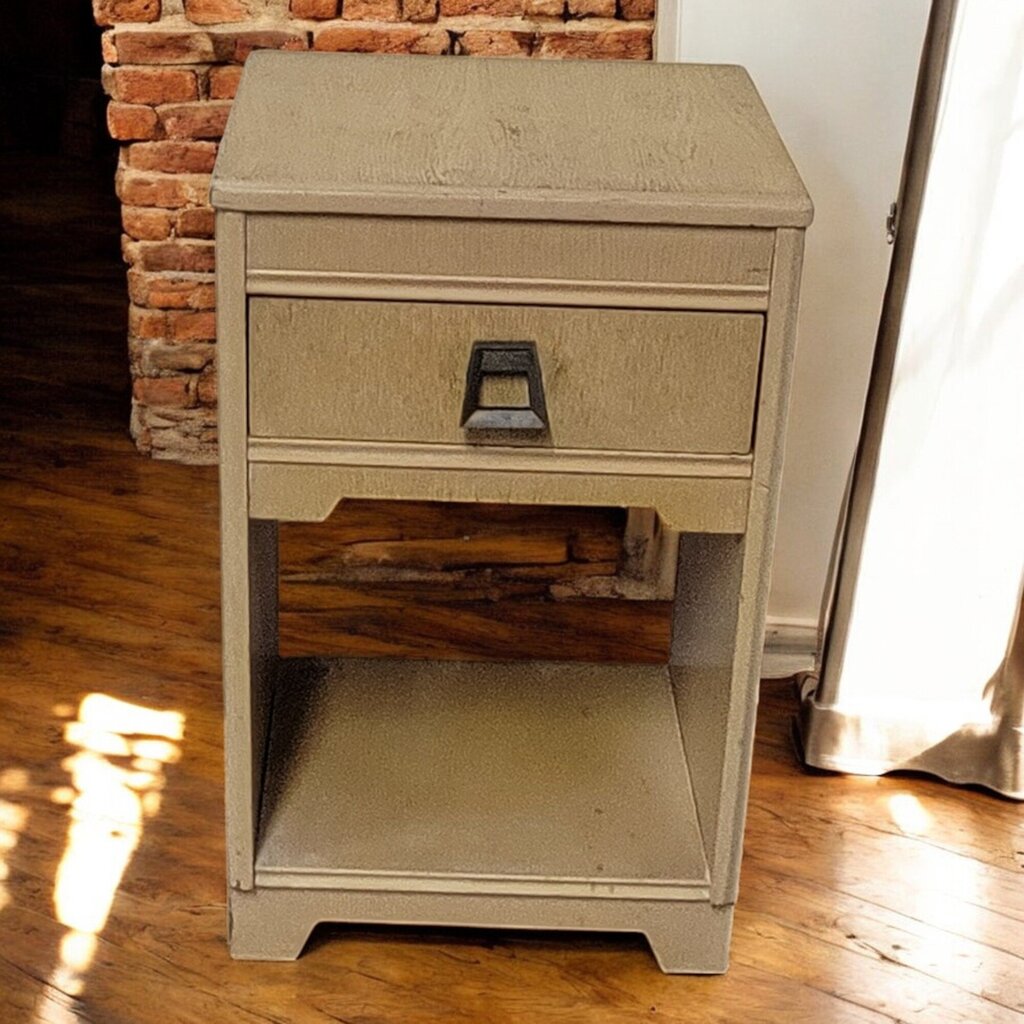 6562 Vintage Blond Oak Side Table with Drawer