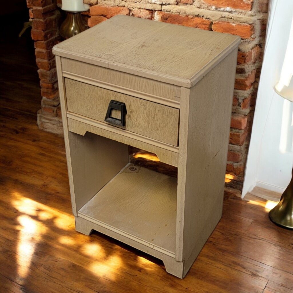 6562 Vintage Blond Oak Side Table with Drawer