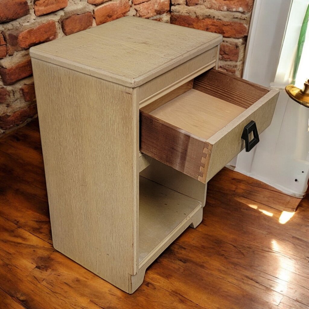 6562 Vintage Blond Oak Side Table with Drawer