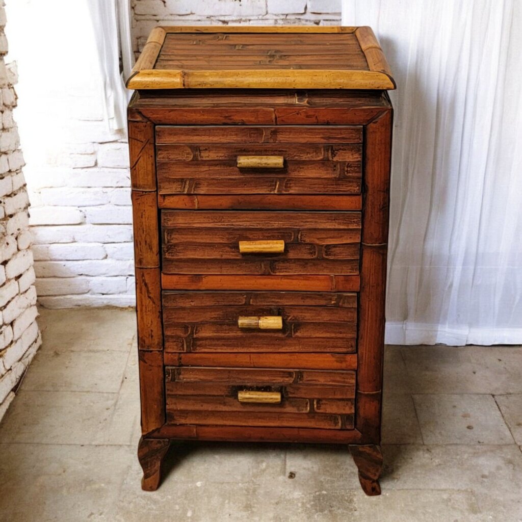 6589 4 Drawer Asian Bamboo #Chest