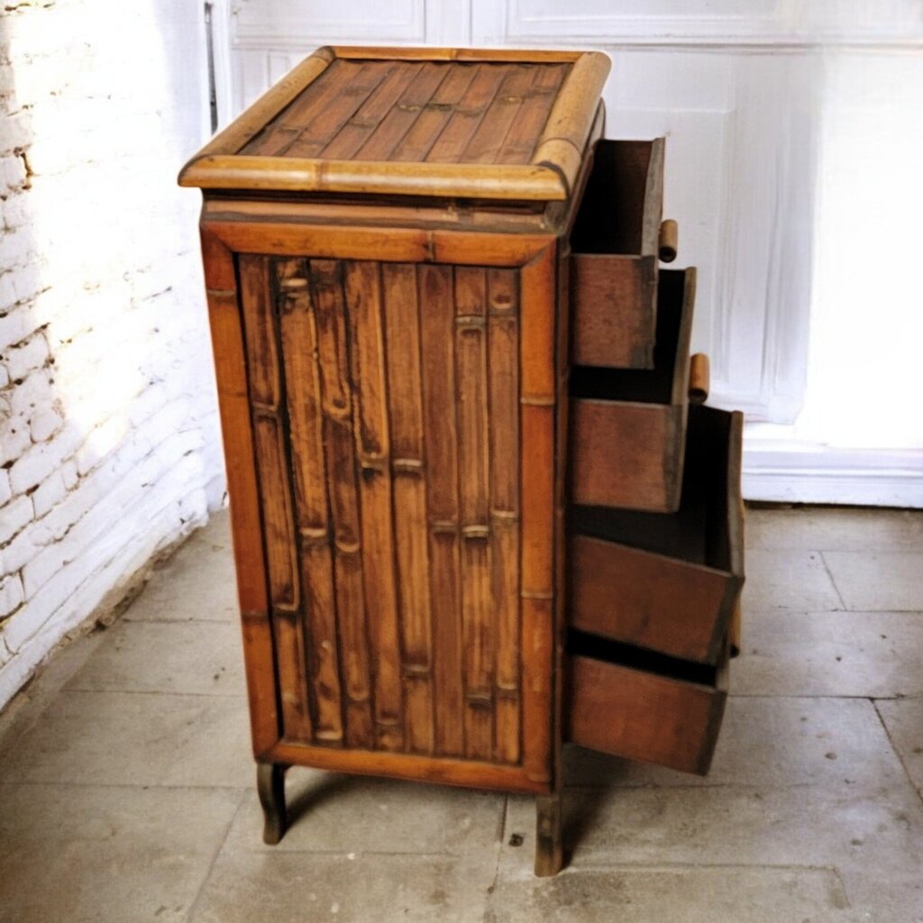 6589 4 Drawer Asian Bamboo #Chest