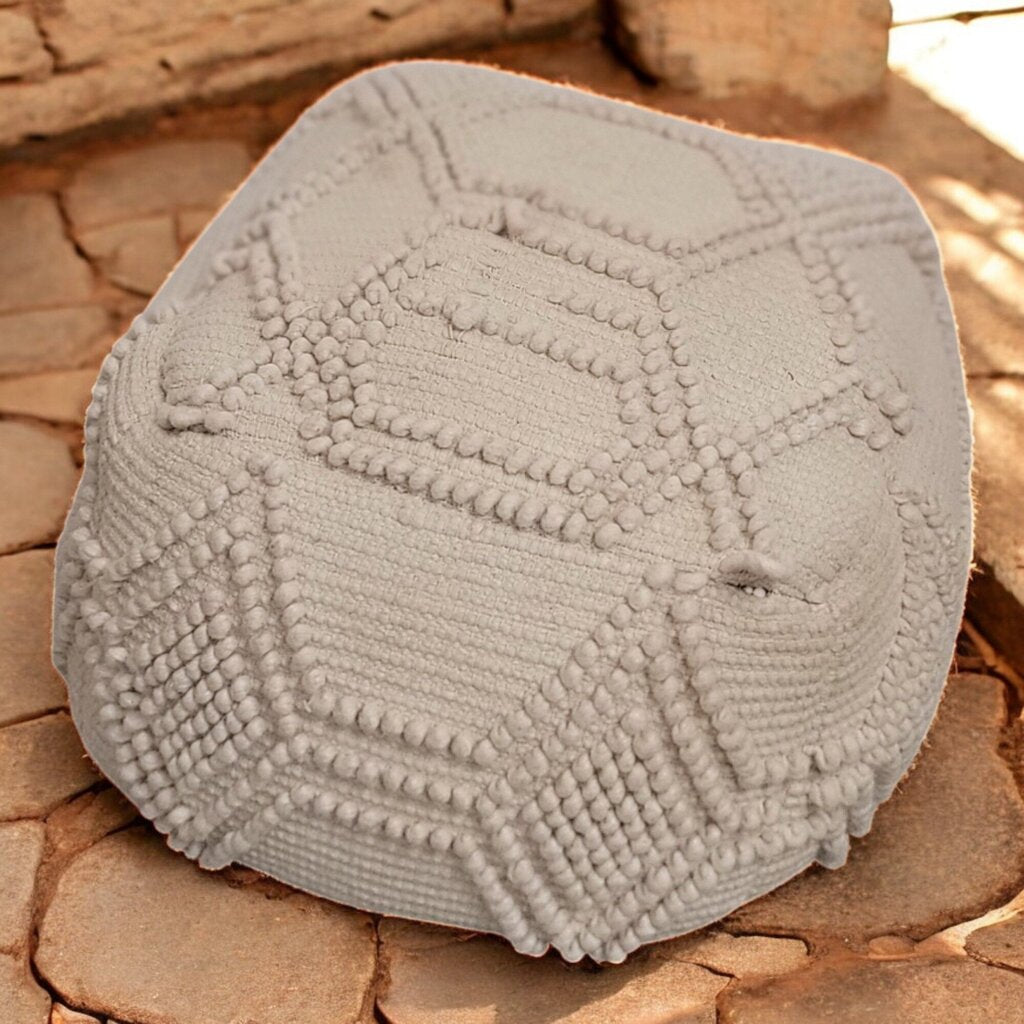 6601 Oatmeal Popcorn Pouf #Ottoman