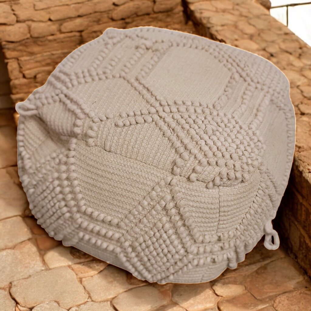 6601 Oatmeal Popcorn Pouf #Ottoman