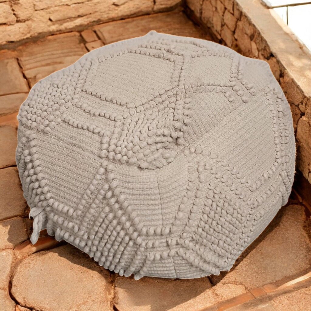 6601 Oatmeal Popcorn Pouf #Ottoman