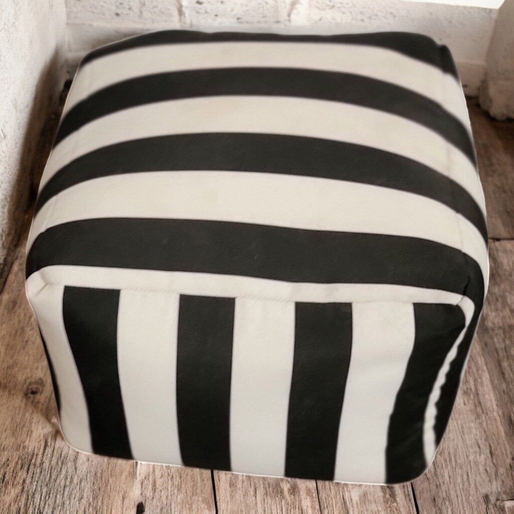 6604 Striped #Ottoman Pouf