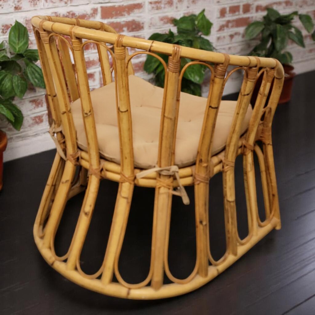 6616 Vintage Mid Century Rattan Arm #Chair