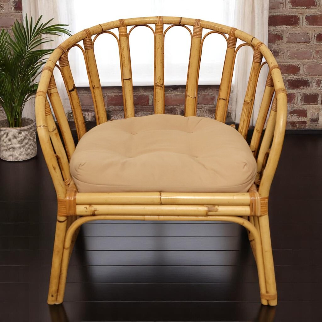 6616 Vintage Mid Century Rattan Arm #Chair