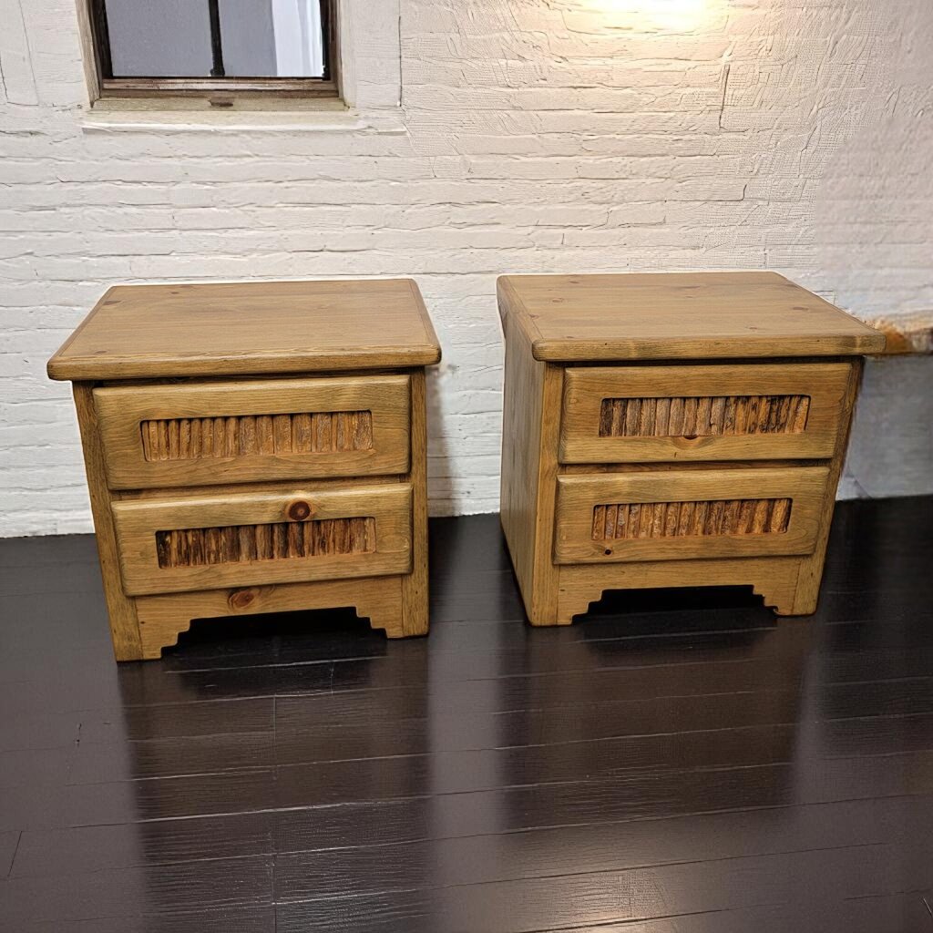 6622-6623 Southwestern Pine and Saguaro Rib 2 Drawer #Nightstand