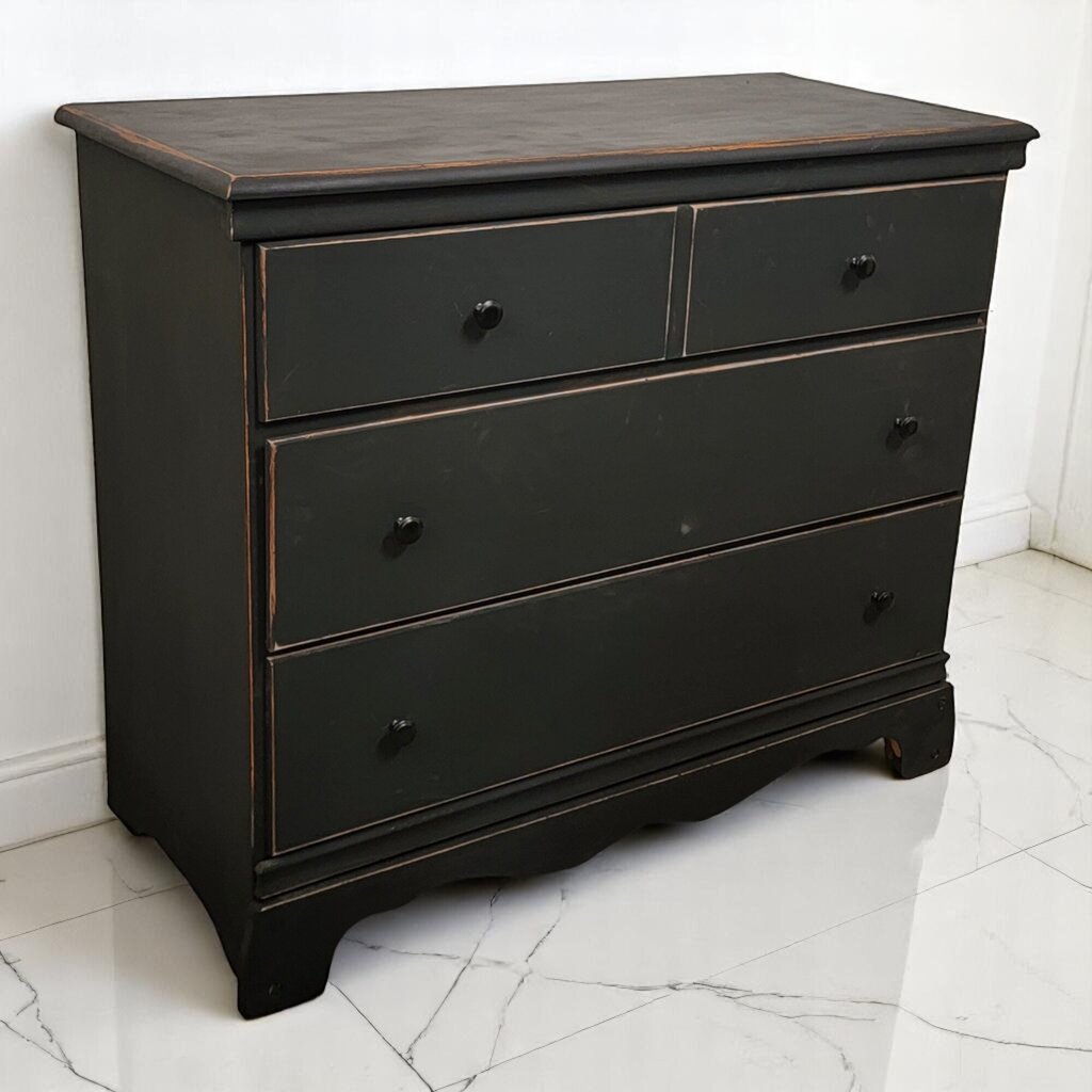 6645 Shabby Black 3 Drawer #Dresser