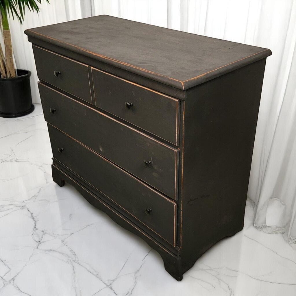 6645 Shabby Black 3 Drawer #Dresser