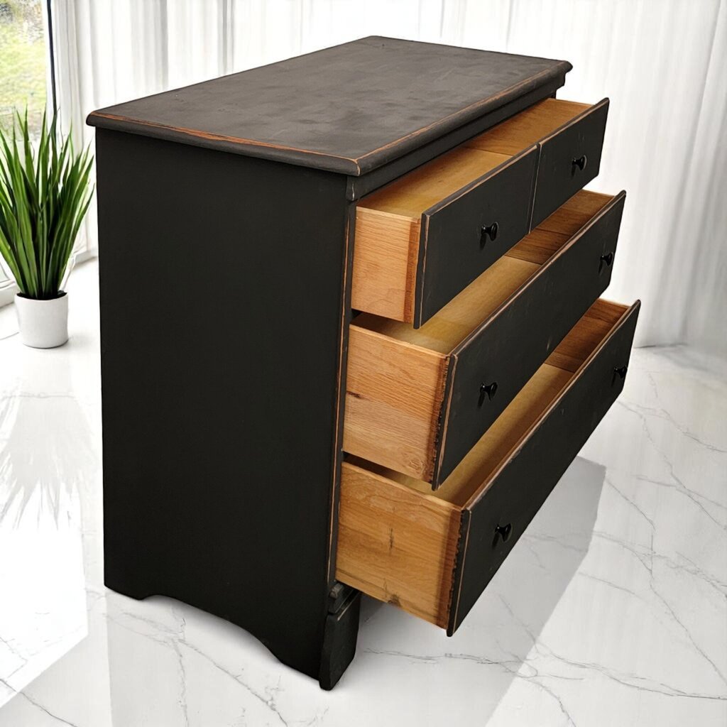 6645 Shabby Black 3 Drawer #Dresser