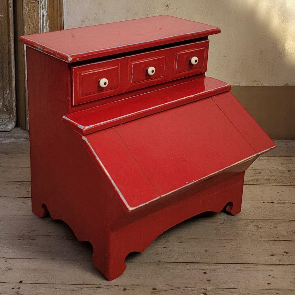 6668 Vintage Colonial Red Storage Side #Table