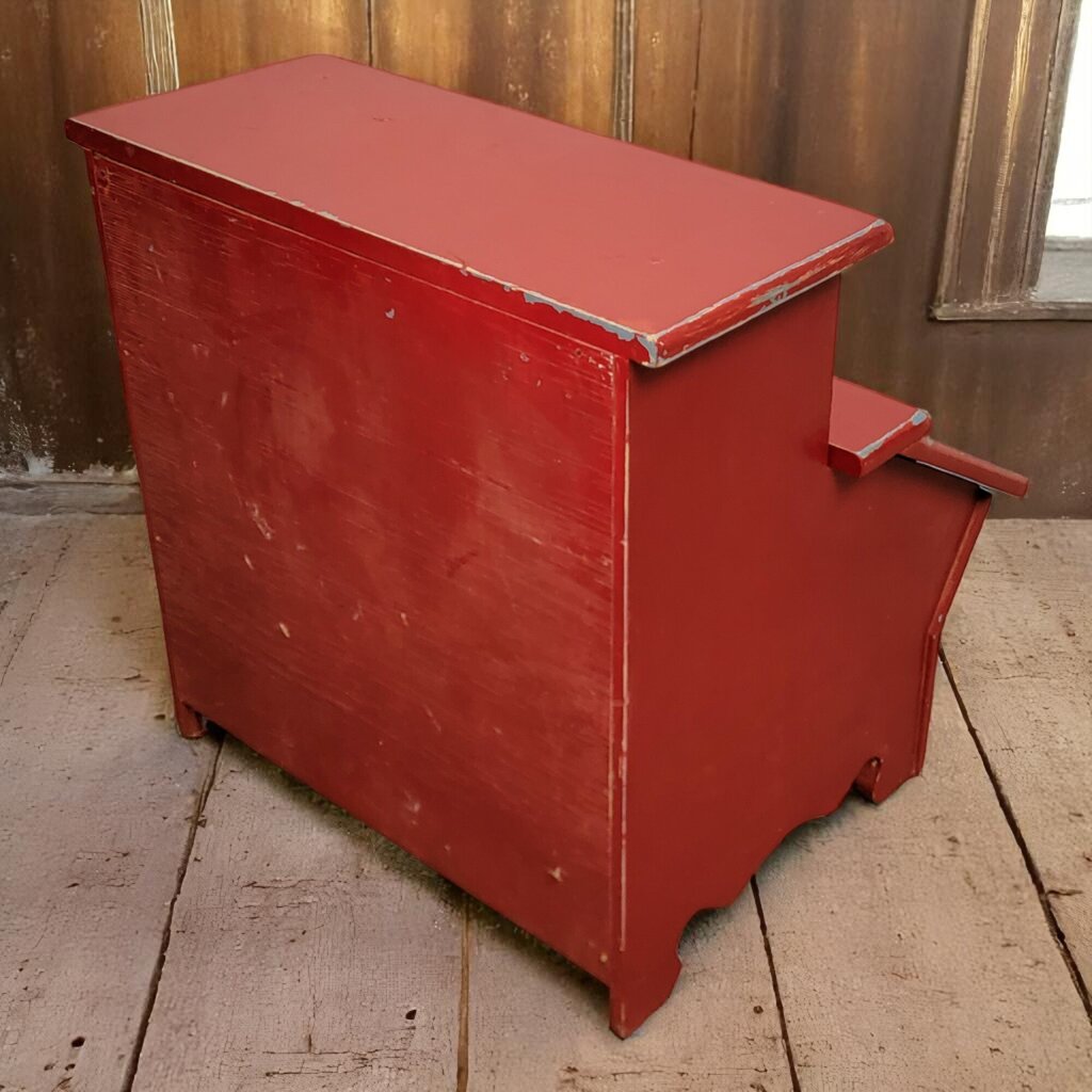 6668 Vintage Colonial Red Storage Side #Table