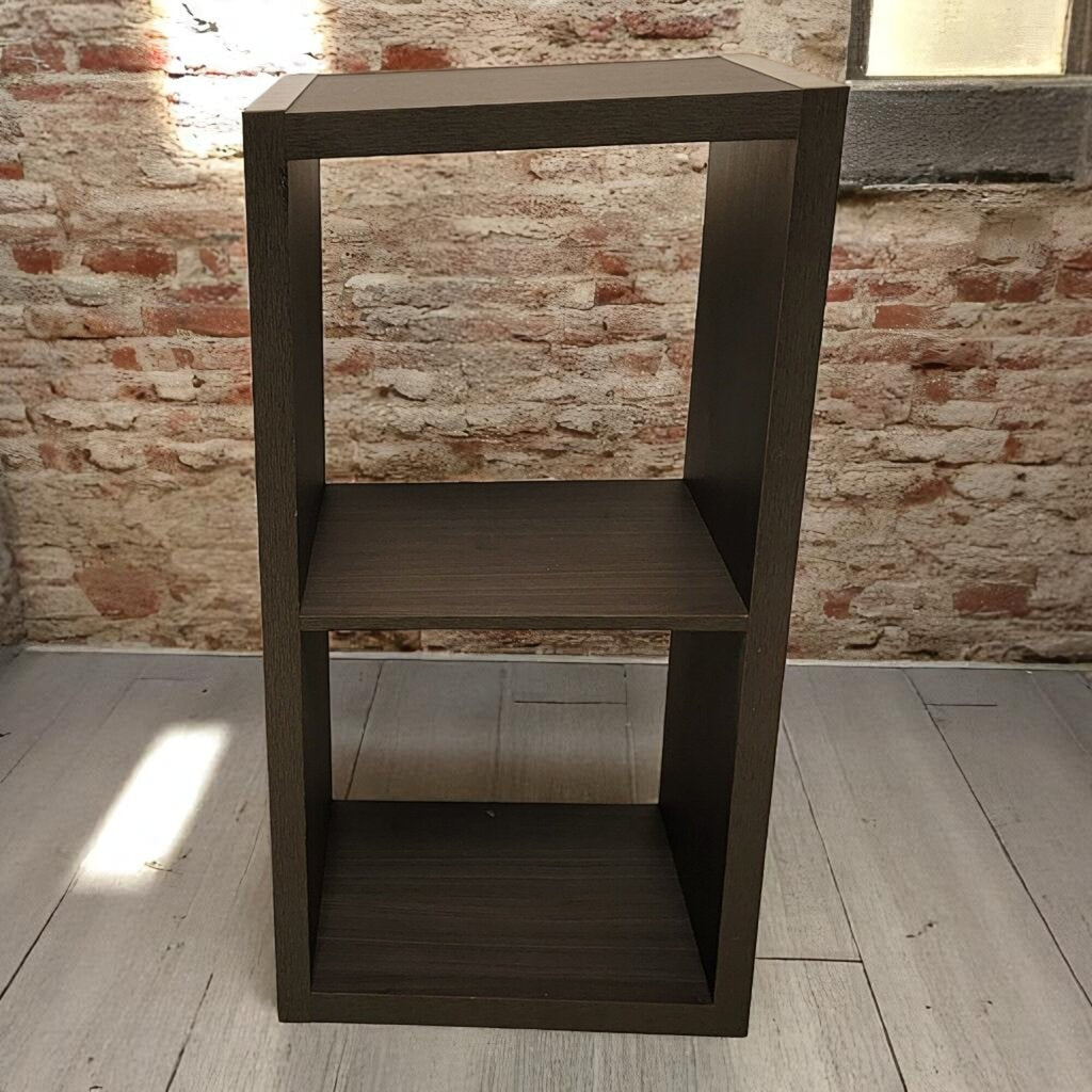 6708 Charcoal 2 Tier Cubby Accent Table