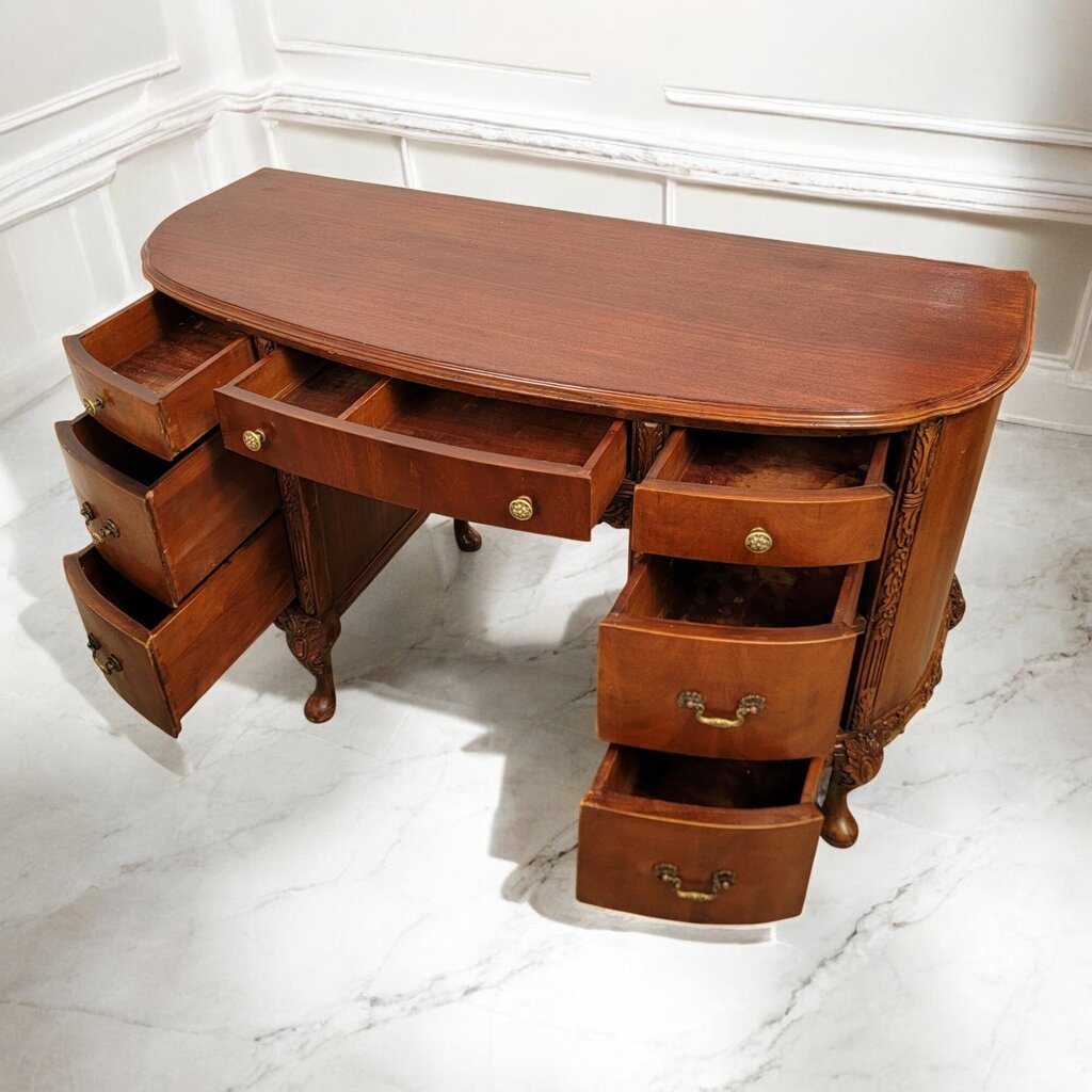 6724 Antique Victorian Cherry 7 Drawer #Desk/ Vanity