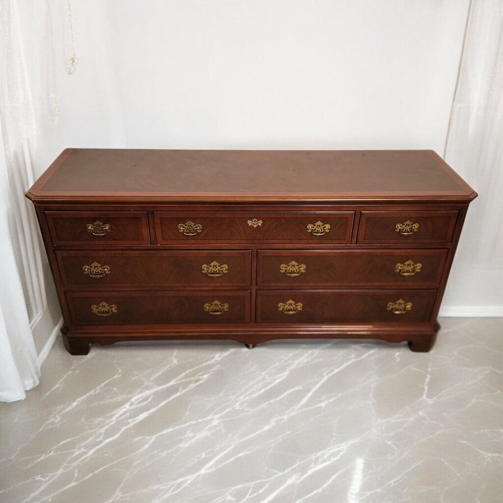 6754 Midcentury Chippendale Style Cherry Rolling #Dresser Furniture
