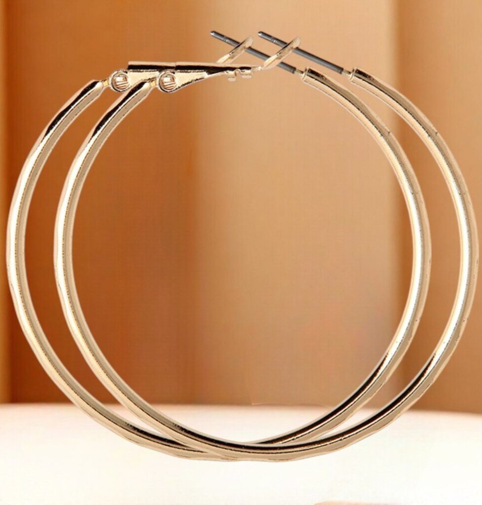 Gold Large Wire Hoops Used * Jewelry