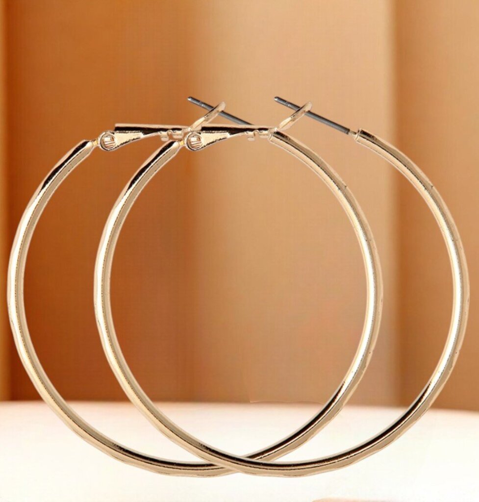 Gold Med Wire Hoops Used * Jewelry
