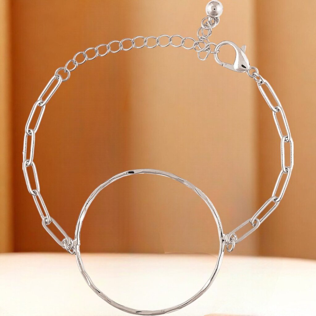 Silver Circle Chain Bracelet Used JEWELRY *Wholesale* Butterfly