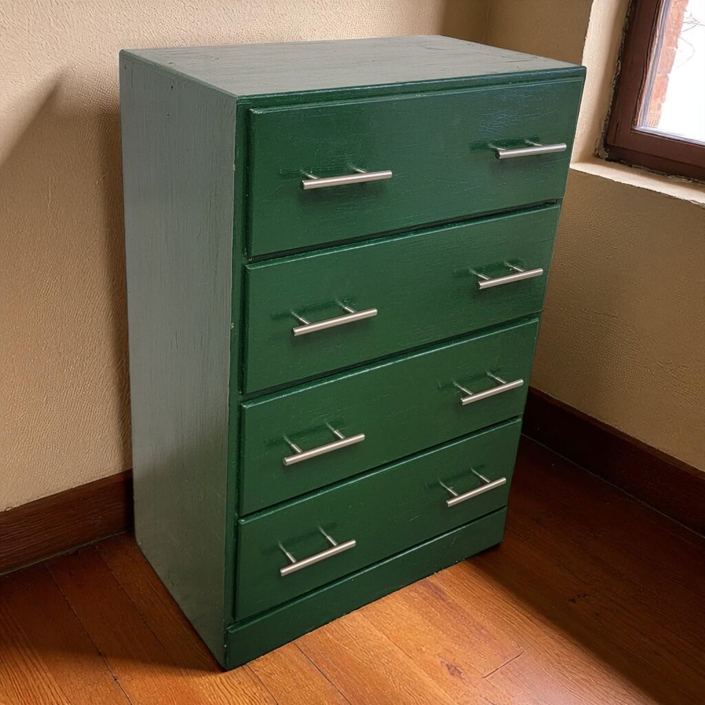 6875 Vintage Forest Green 4 Drawer Chest Furniture