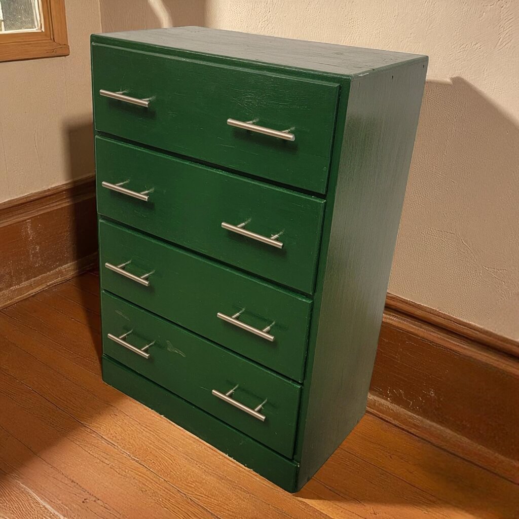 6875 Vintage Forest Green 4 Drawer Chest ~ Furniture