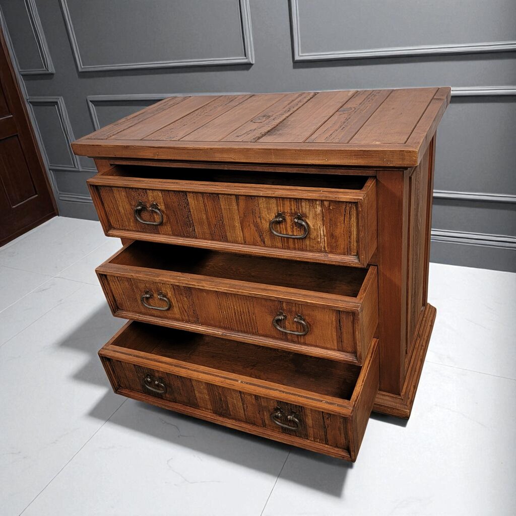 6970 Solid Wormwood Rustic Mexican Pine 3 Drawer Chest