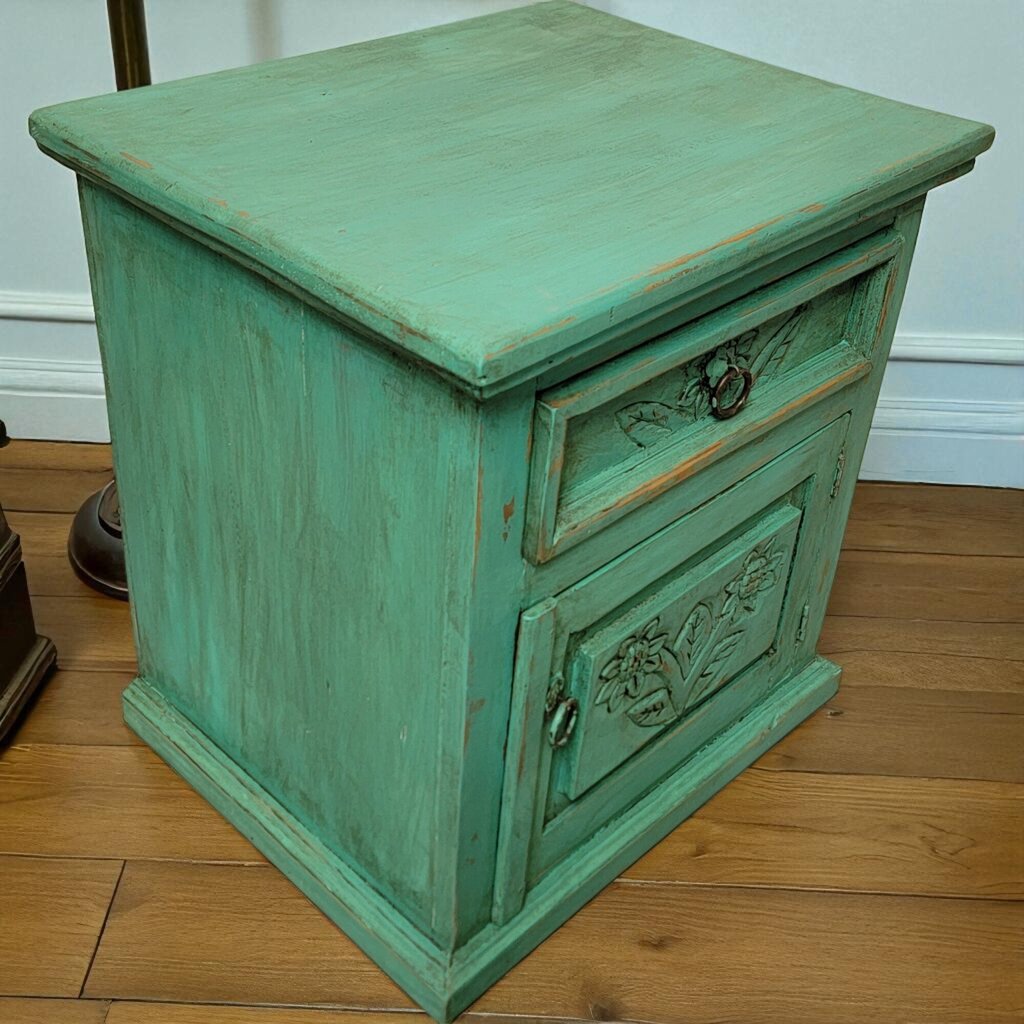 6982 Solid Wood Shabby Chic Teal #Nightstand