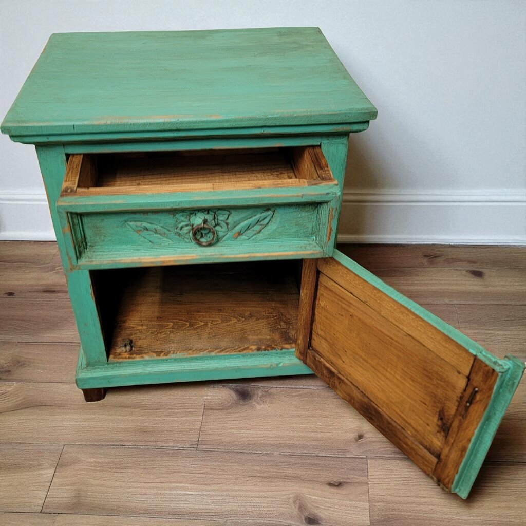 6982 Solid Wood Shabby Chic Teal #Nightstand