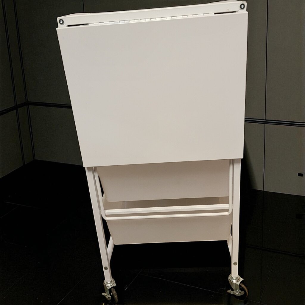 7007 White Rolling Metal Cart with Storage