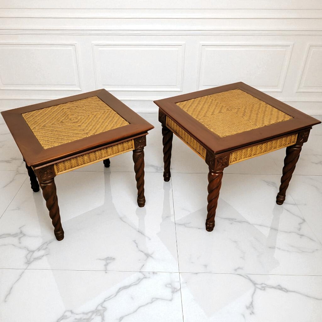 7024-7025 Padma's Plantation Mahogany/Wicker Trinidad End #Table