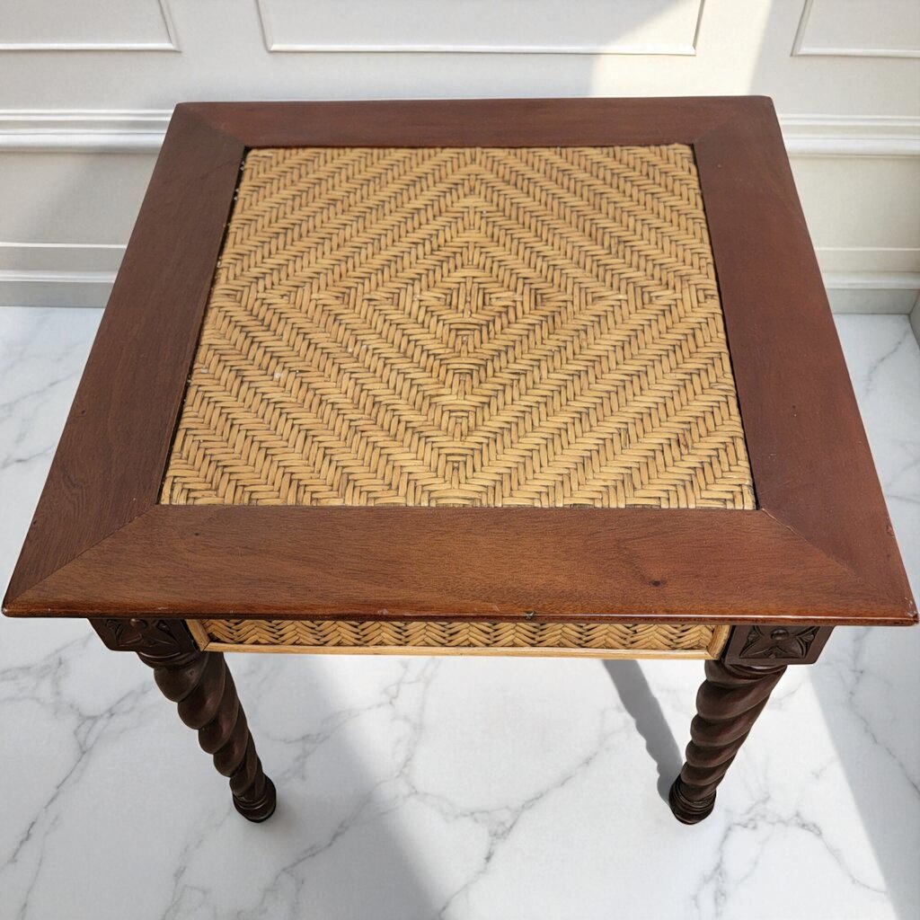 7024-7025 Padma's Plantation Mahogany/Wicker Trinidad End #Table