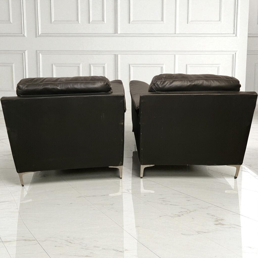 7027-7028 Oversized Contemporary Black Vegan Leather #Armchair