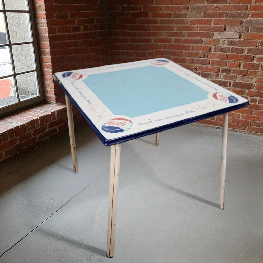 7053 Vintage Metal Top Pepsi Table Used Furniture
