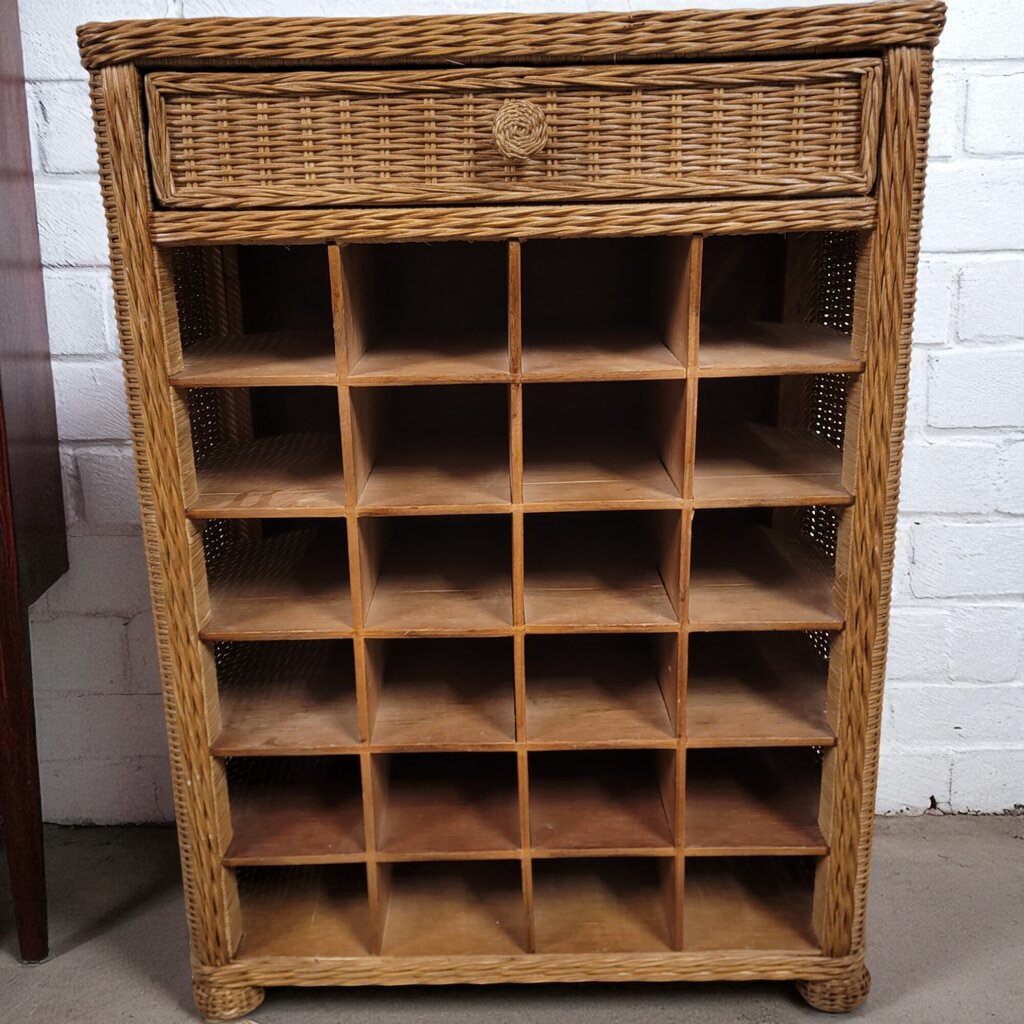 7060 Wicker Wine #Rack with Drawer Used Furniture