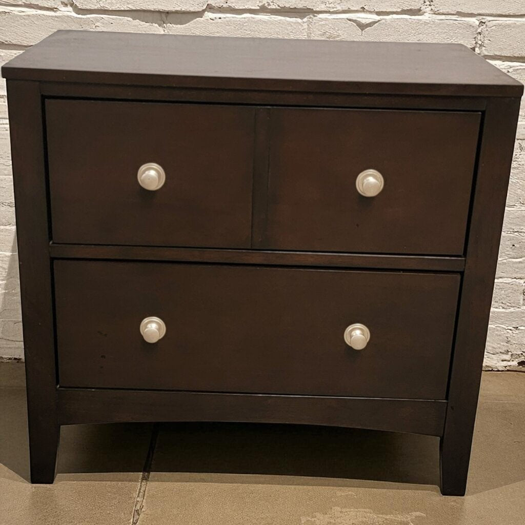 7084 Contemporary 2 Drawer Espresso Nightstand