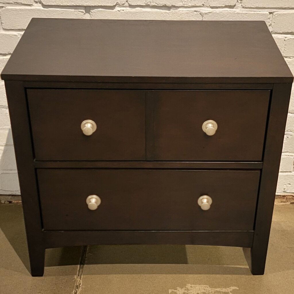 7084 Contemporary 2 Drawer Espresso Nightstand