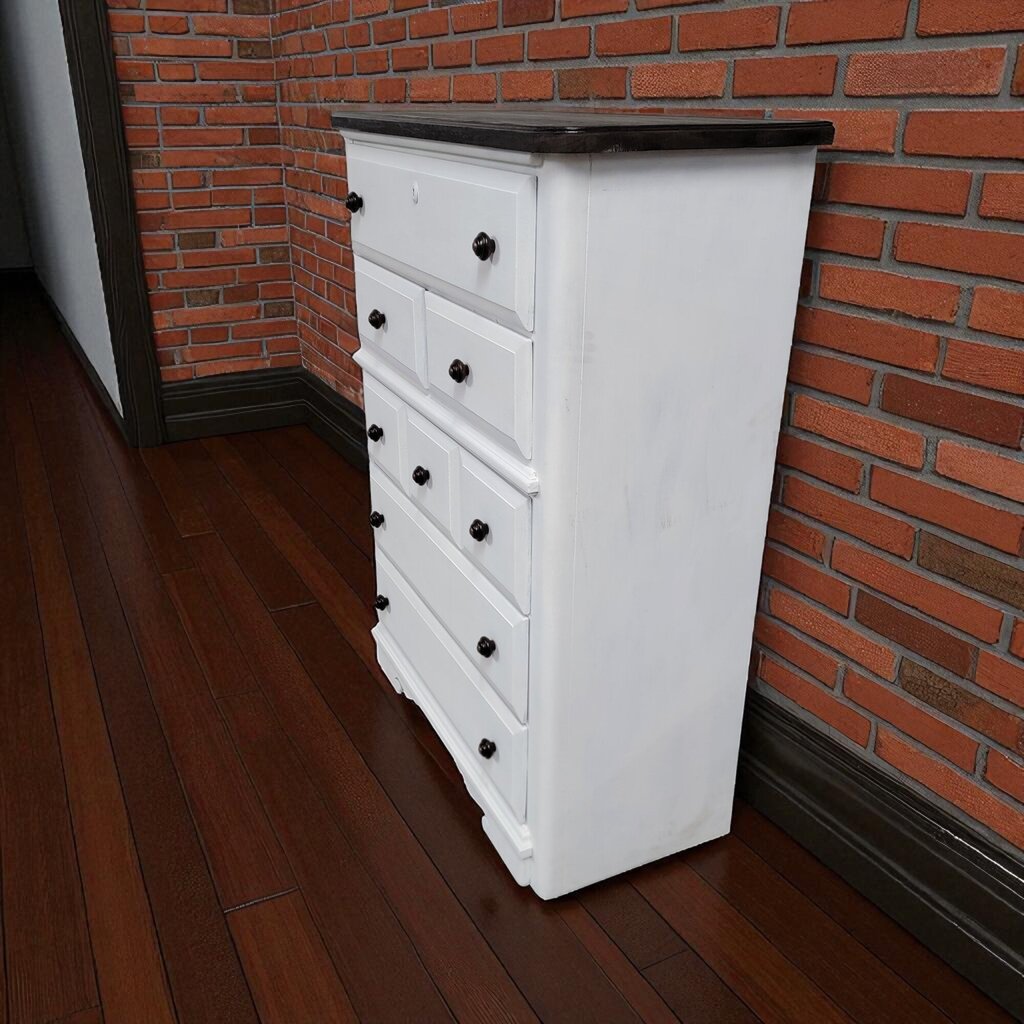 7100 Shabby White Dark Top 6 Drawer #Chest