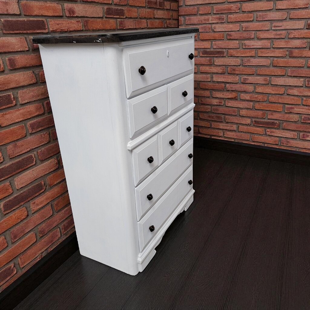 7100 Shabby White Dark Top 6 Drawer #Chest