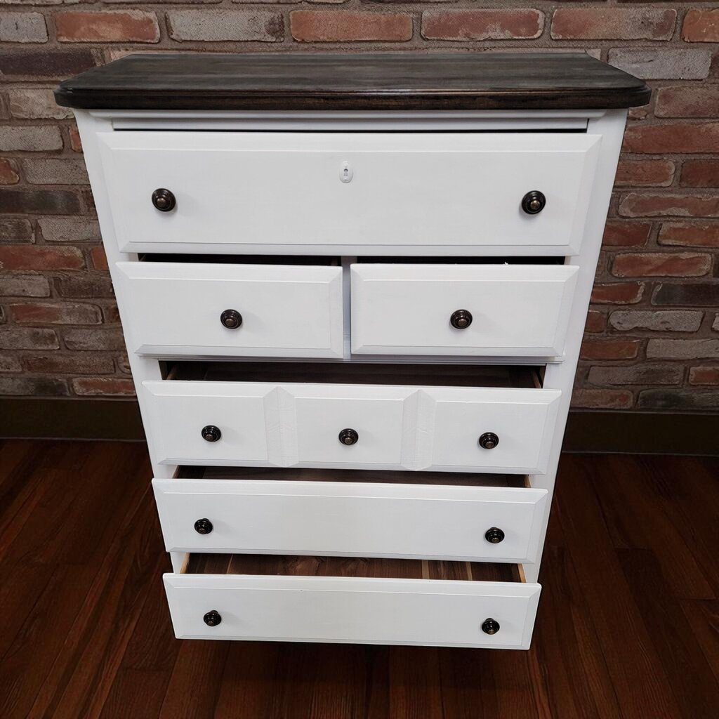 7100 Shabby White Dark Top 6 Drawer #Chest