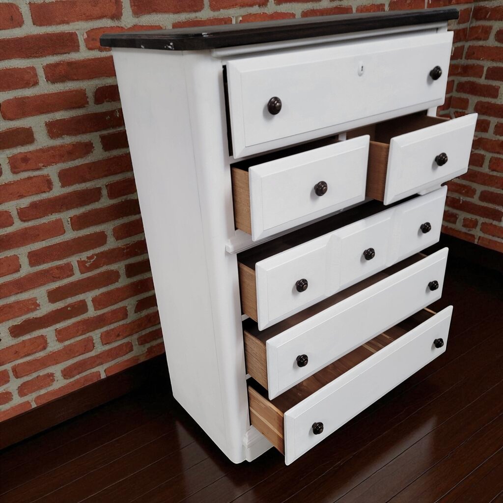 7100 Shabby White Dark Top 6 Drawer #Chest