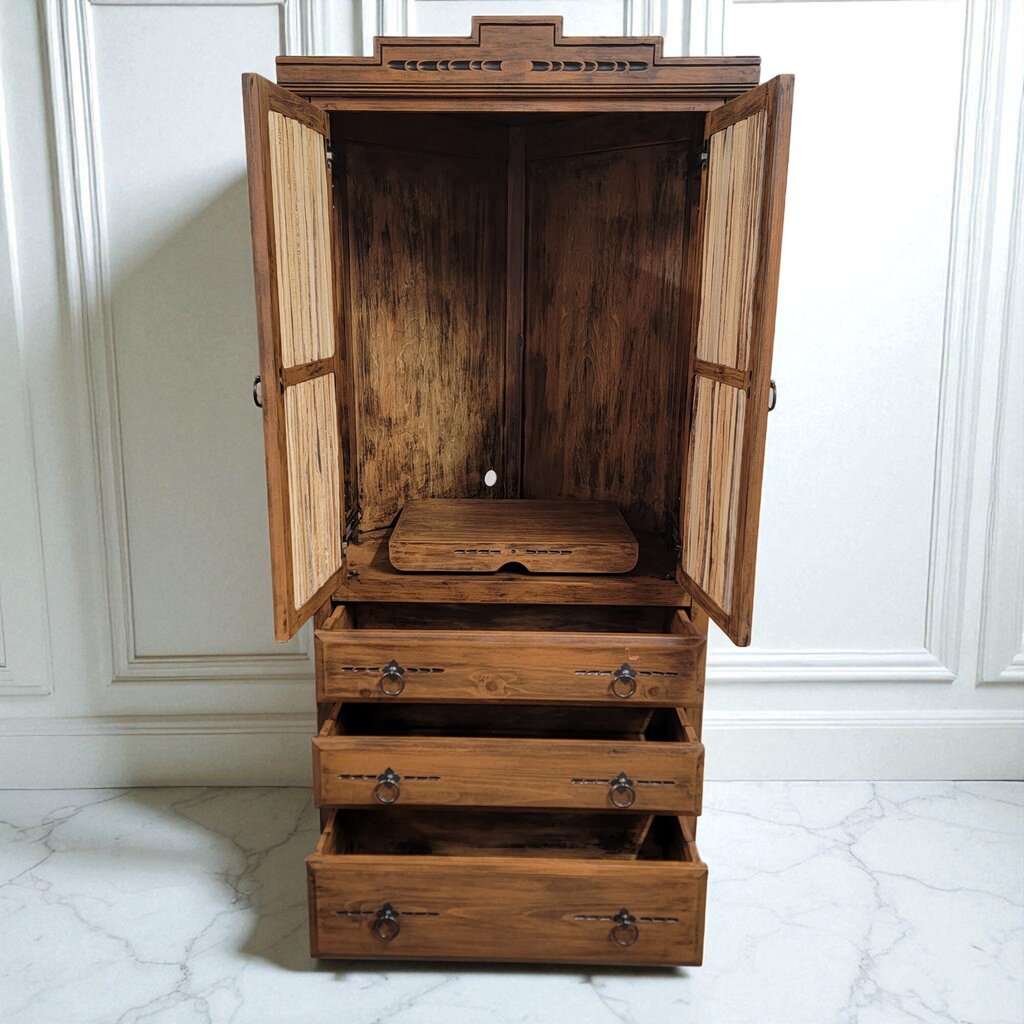 7109 Southwest Mexico Style Rustic Corner Armoire
