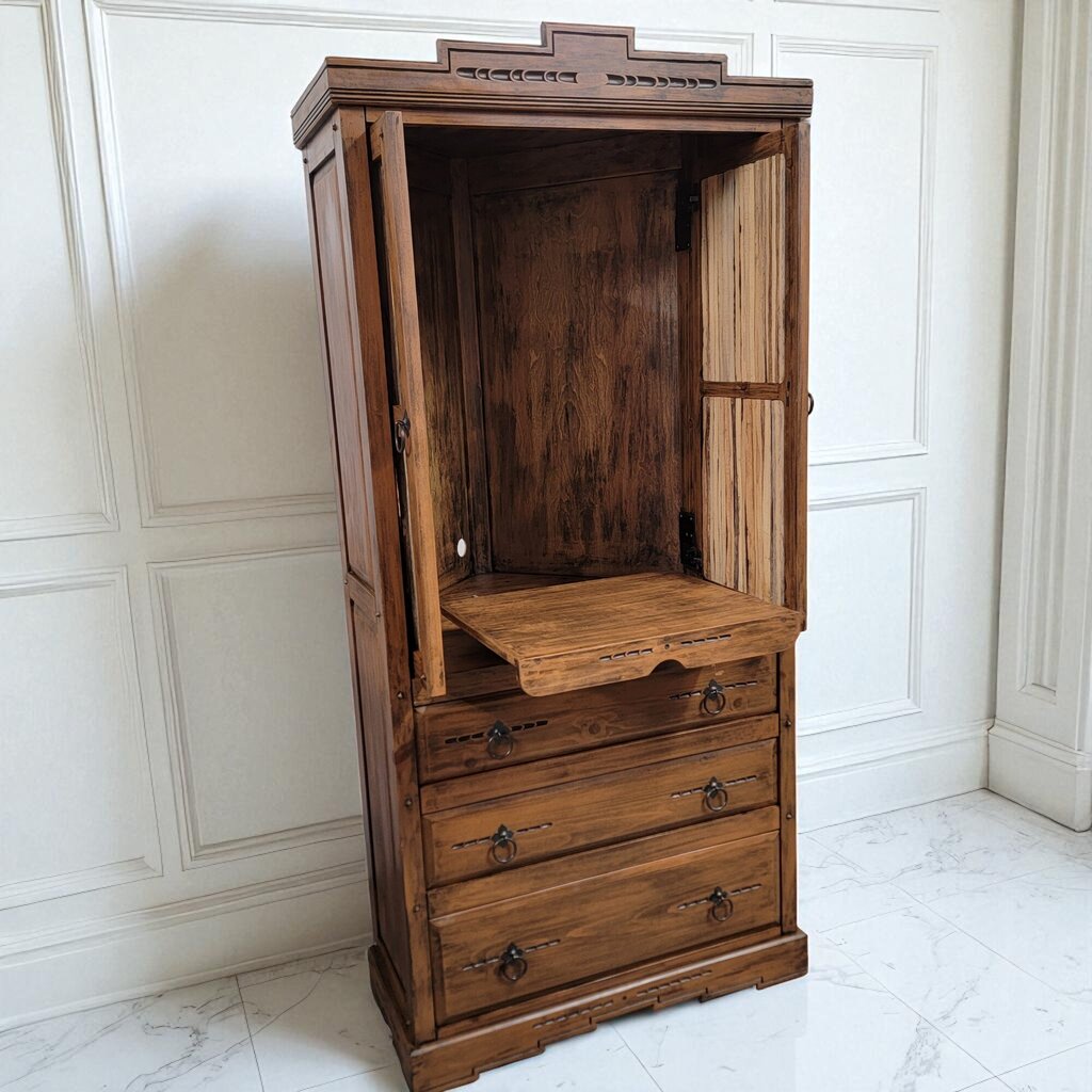 7109 Southwest Mexico Style Rustic Corner Armoire