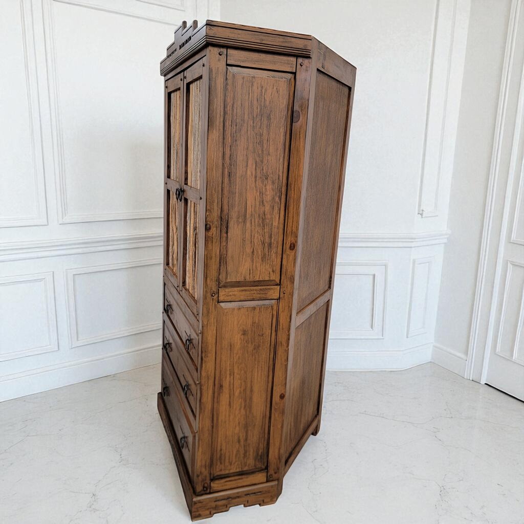 7109 Southwest Mexico Style Rustic Corner Armoire
