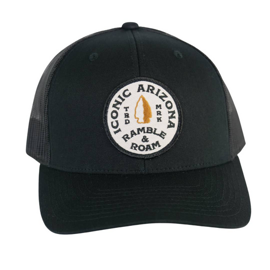 Iconic Arizona - Arrowhead Curved Truckers Hat - Black New * Regional | Hats Bags Accessories