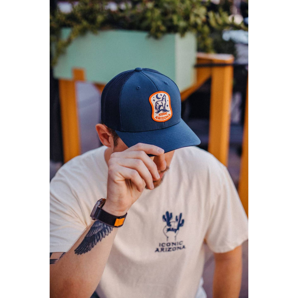 Iconic Arizona - Yote Curved Trucker Hat - Navy