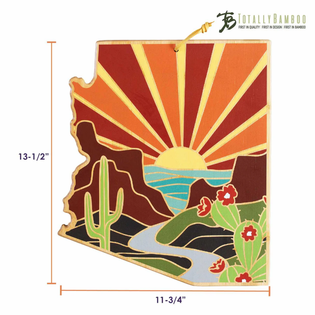 BAMBOO CUTTING BOARD - ARIZONA STATE MAP * Regional