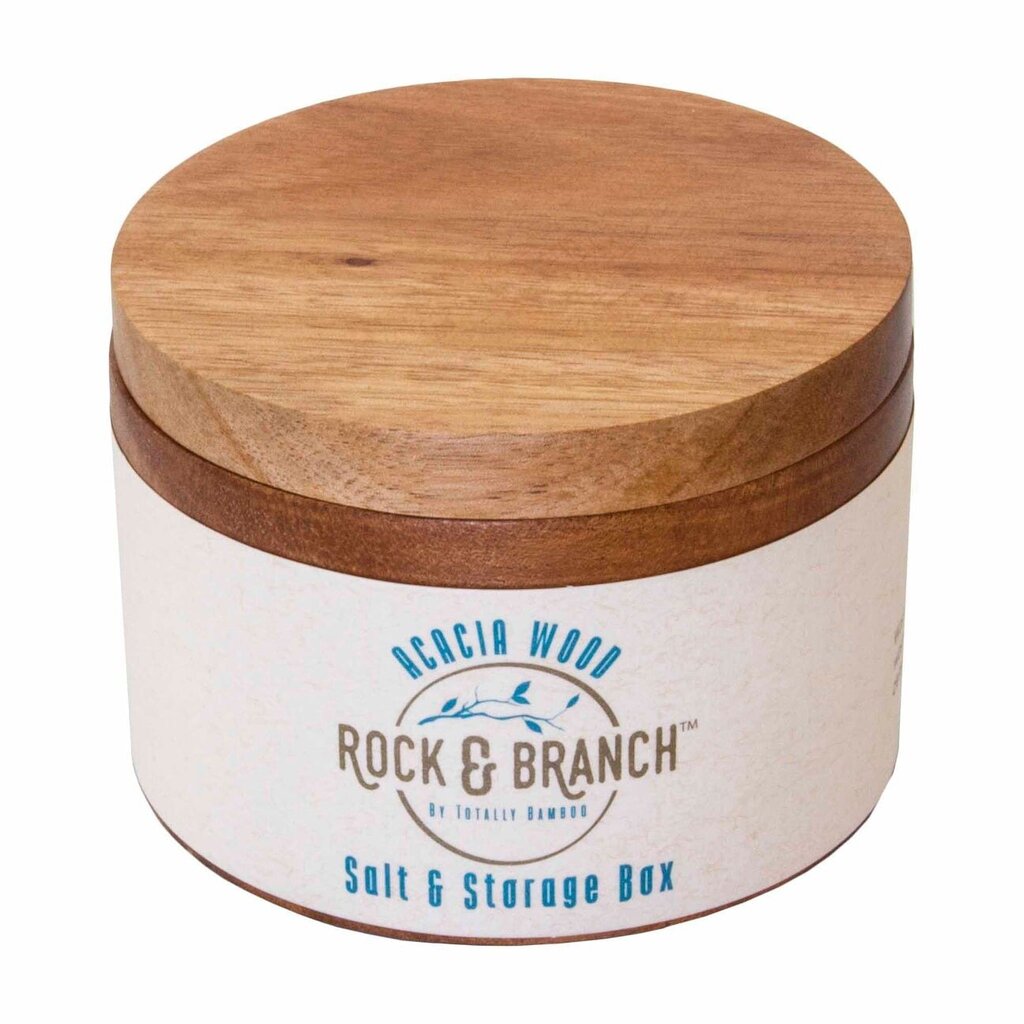 Rock & Branch® Acacia Salt Box, 6-Oz. Capacity HOUSEWARES *Wholesale*