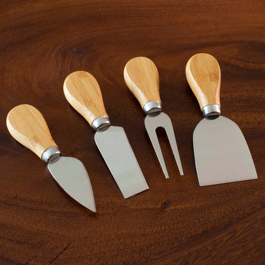 4-Piece Cheese Knife Set with Stainless Steel Blades 5" long. New HOUSEWARES *Wholesale*