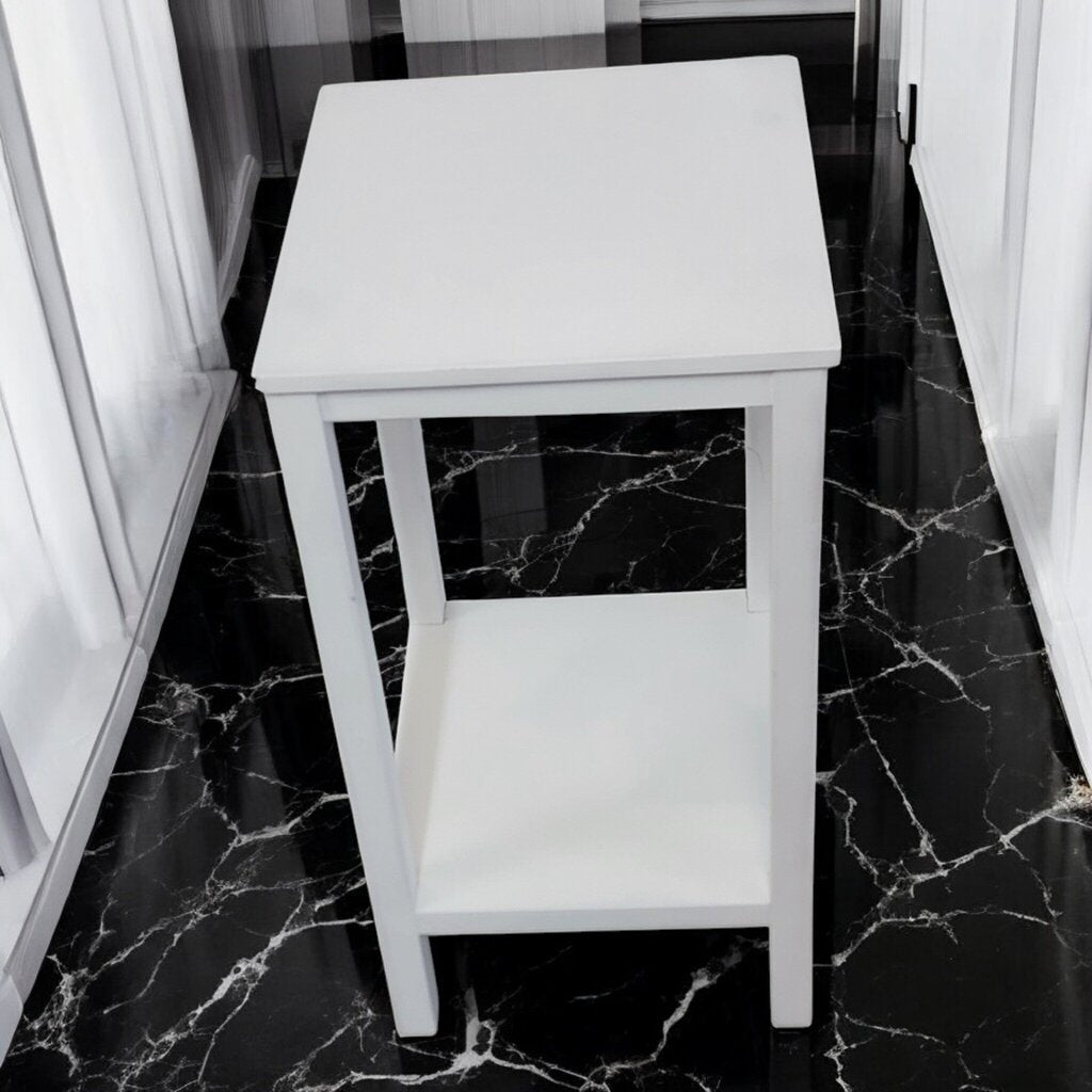 7317 White 2 Tier Accent #Table ~ Furniture