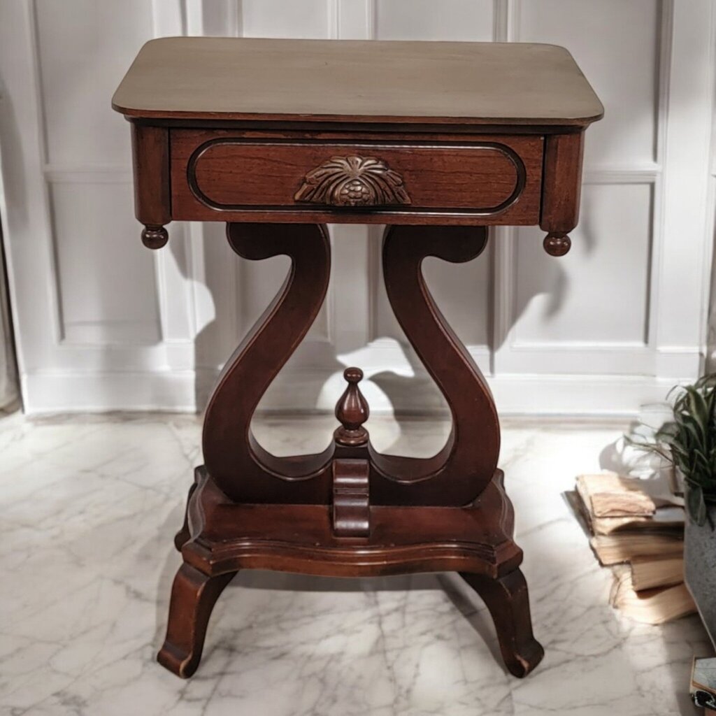 7321 Antique Chippendale Side #Table with Drawer Used ~ Furniture